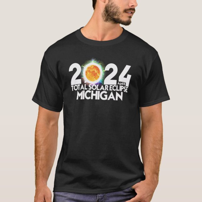 Camiseta Total Solar Eclipse Michigan 2024 abril 8 american (Frente)