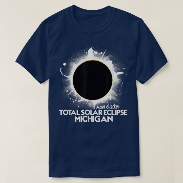 Camiseta Total Solar Eclipse Michigan 2024 Totalit American (Frente do Design)