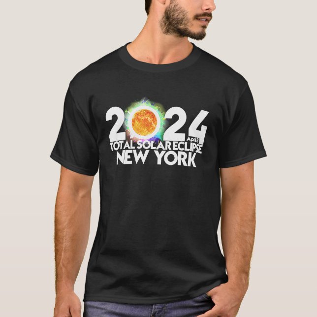 Camiseta Total Solar Eclipse Nova Iorque 2024 Totalit Ameri (Frente)