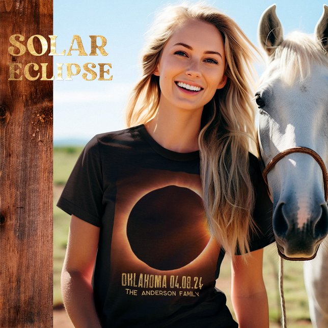 Camiseta Total Solar Eclipse Oklahoma 2024 Personalizado (Criador carregado)