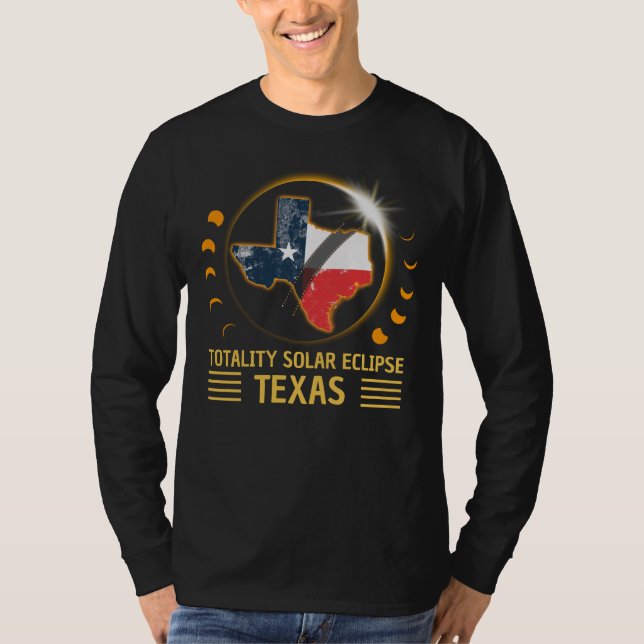 Camiseta Total Solar Eclipse Texas American 2024 (Frente)