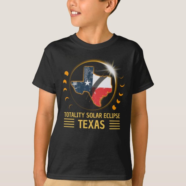 Camiseta Total Solar Eclipse Texas American 2024 (Frente)