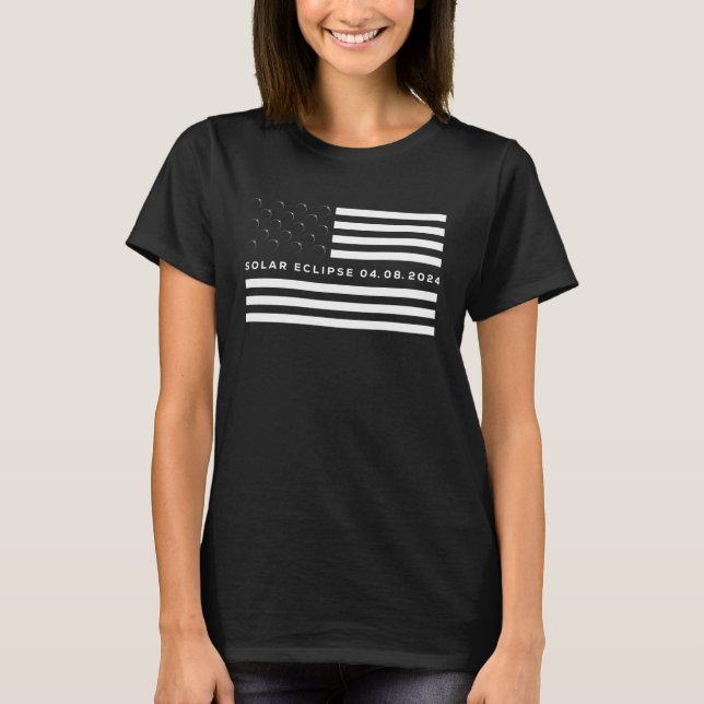 Camiseta Total Solar Eclipse US American Flag 04 08 2024 to (Frente)