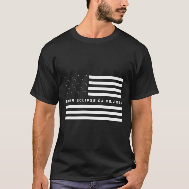Camiseta Total Solar Eclipse US American Flag 04.08.2024 to (Frente)