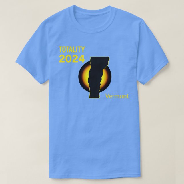 Camiseta Total Solar Eclipse Vermont Estado 2024 (Frente do Design)
