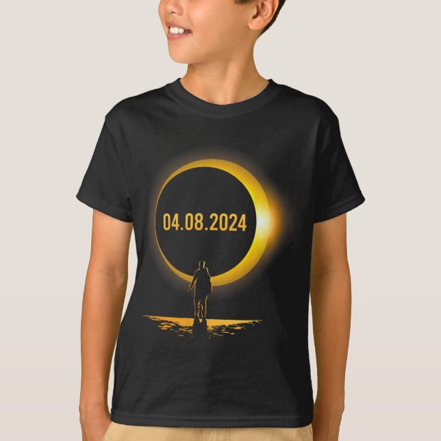 Camiseta Totalidade 04 08 24 Eclipse Solar Total Engraçado  (Frente)