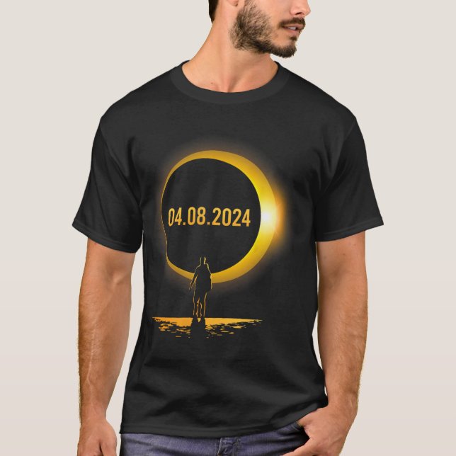 Camiseta Totalidade 04 08 24 Eclipse Solar Total Engraçado  (Frente)
