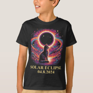 Camiseta Totalidade do Cat Solar Eclipse 2024 abril 8 Homen