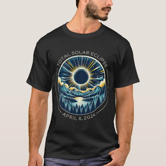 Camiseta Totalidade do céu de artéria solar com abril (Frente)