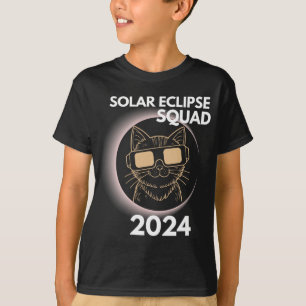 Camiseta Totalidade Eclipse Solar 2024 Cat Moon Sun Terra A