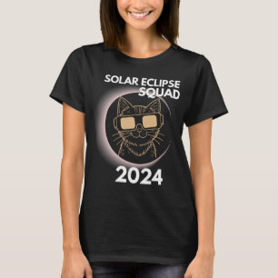 Camiseta Totalidade Eclipse Solar 2024 Cat Moon Sun Terra A