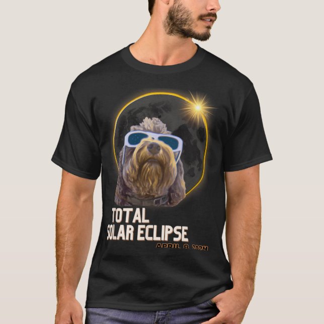 Camiseta Totalidade Eclipse Solar Goldendoododle com Eclips (Frente)