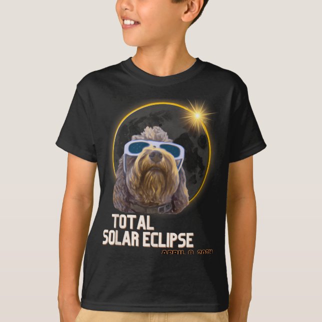 Camiseta Totalidade Eclipse Solar Goldendoododle com Eclips (Frente)