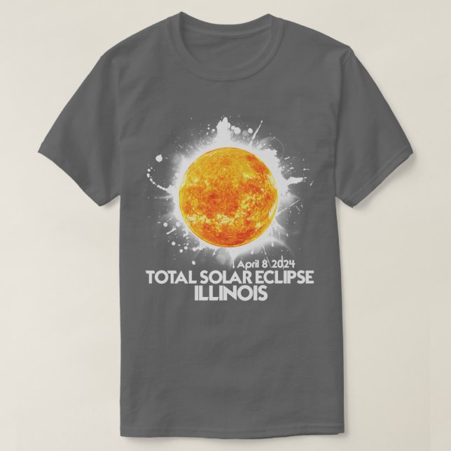 Camiseta Totalidade ILLINOIS 2024 Total América Eclipse Sol (Frente do Design)