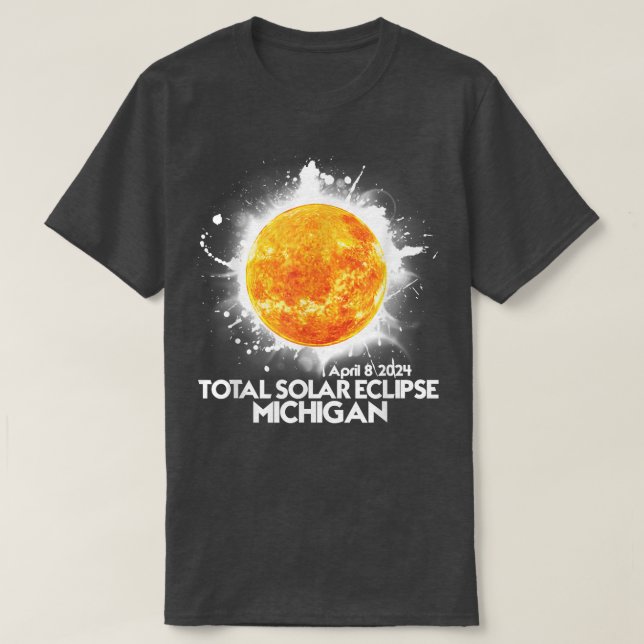 Camiseta Totalidade Michigan 2024 Total Solar Eclipse Ameri (Frente do Design)
