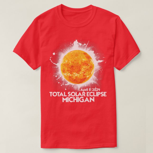 Camiseta Totalidade Michigan 2024 Total Solar Eclipse Ameri (Frente do Design)