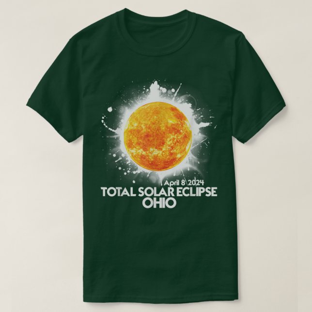 Camiseta Totalidade OHIO 2024 T-Shirt Eclipse Solar Total (Frente do Design)