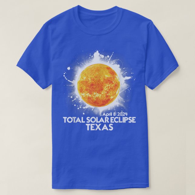 Camiseta Totalidade TEXAS 2024 Total do Eclipse Solar Améri (Frente do Design)