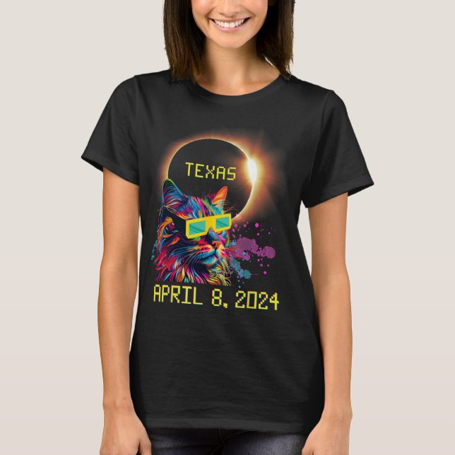 Camiseta Totalidade Total Eclipse Solar Cat. 8 de abril de  (Frente)