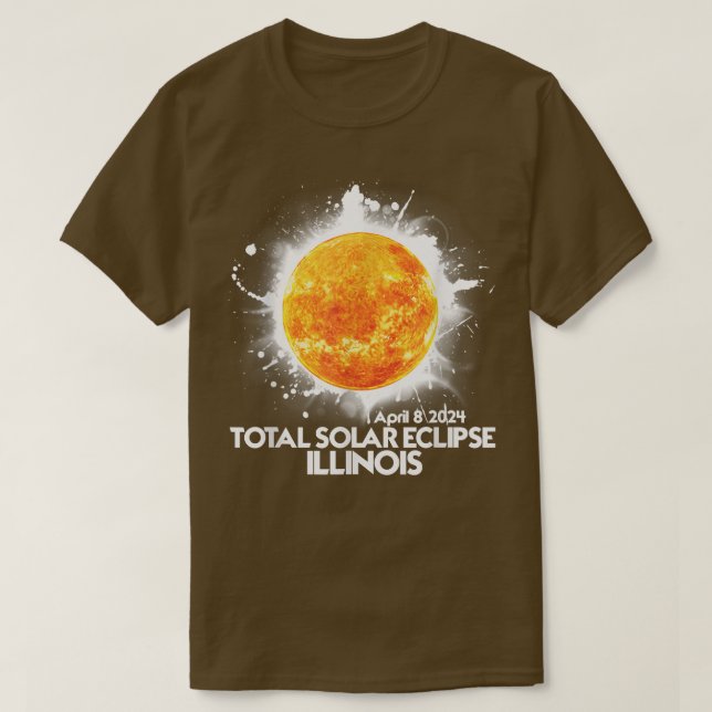 Camiseta Totality ILLINOIS 2024 Total Solar Eclipse America (Frente do Design)