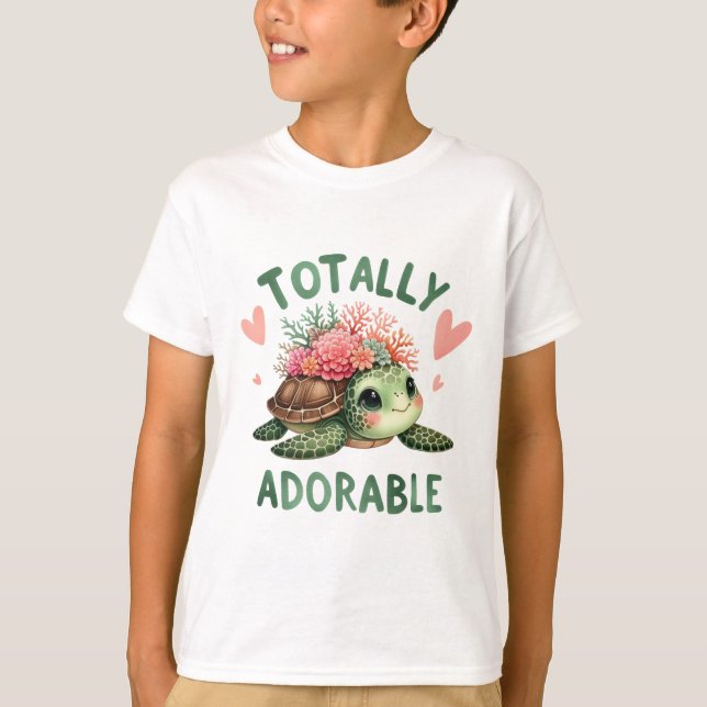 Camiseta Totally Adorable Turtle Cute Art (Frente)