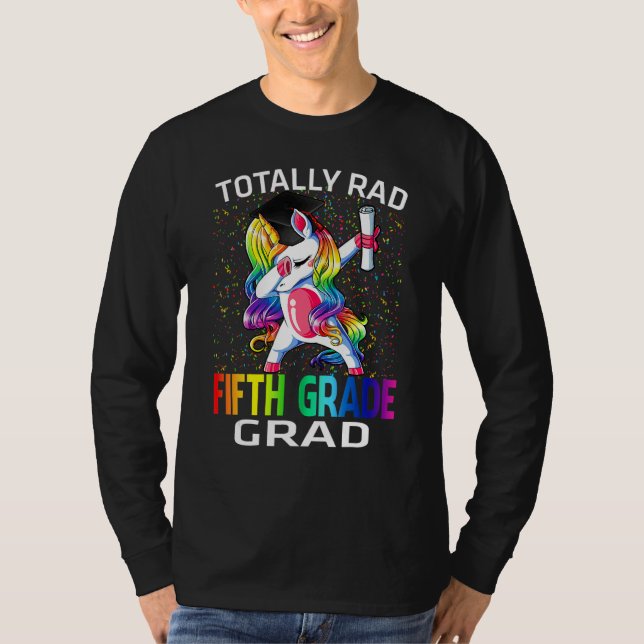 Camiseta Totally Rad Fifth Grade Grad Graduation Unicorn (Frente)