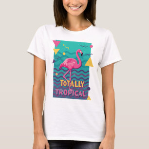 Camiseta Totally Tropical Flamingo dos anos 80