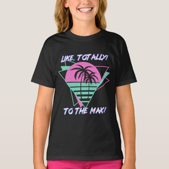 Camiseta Totalmente! Ao Máximo! Retro Miami anos 80 (Frente)