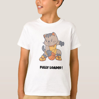 Camiseta Totalmente carregado - um gato engraçado de basque