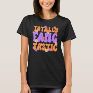 Camiseta Totalmente Fangtástico Laranja Roxo Retro Hallowee