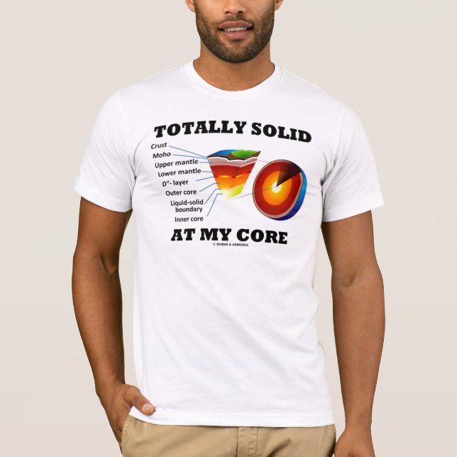 Camiseta Totalmente sólido em meu núcleo (camadas da terra) (Frente)