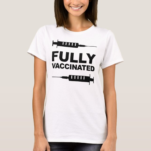 Camiseta Totalmente Vacinada Apoio à Vacinação (Frente)