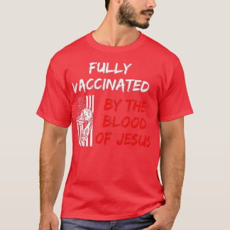 Camiseta Totalmente Vacinado Pelo De Jesus Cristo Cristão E