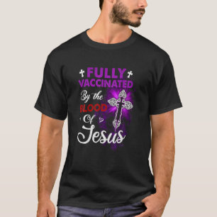 Camiseta Totalmente Vacinado Pelo Sangue De Jesus Clássico