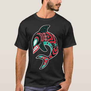 Camiseta Totem Americano Nativo Orca da Costa Noroeste 1913