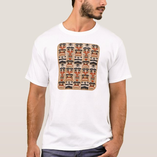 Camiseta Totem Pole Art Pattern Design (Frente)