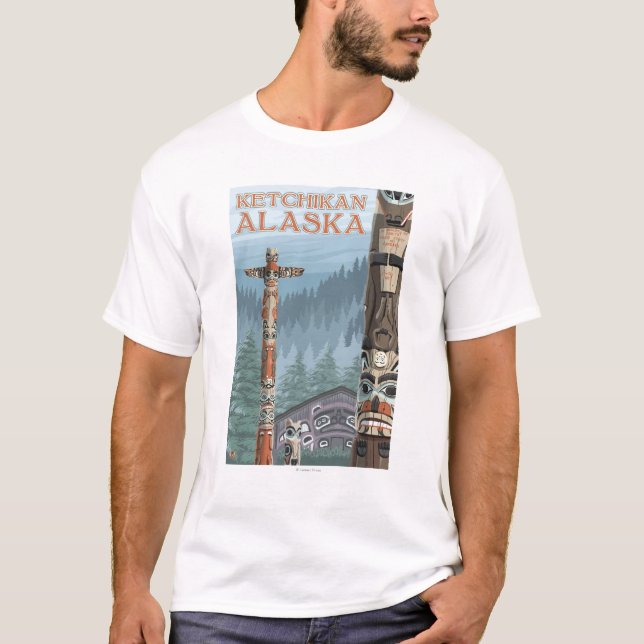 Camiseta Totem pólos - Ketchikan de Alaska, Alaska (Frente)