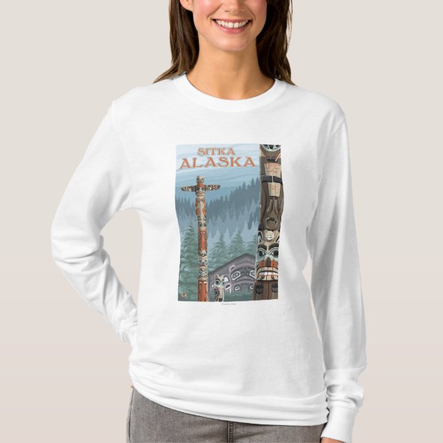 Camiseta Totem pólos - Sitka de Alaska, Alaska (Frente)