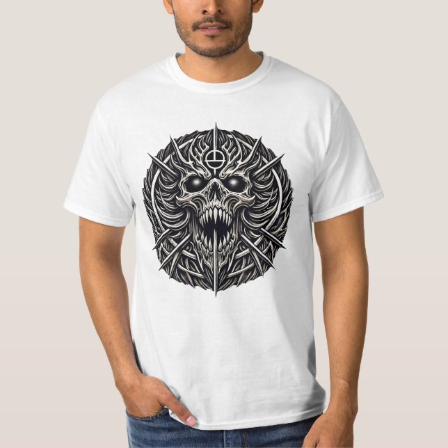 Camiseta Totemschädel Totenkopf Medaille (Frente)