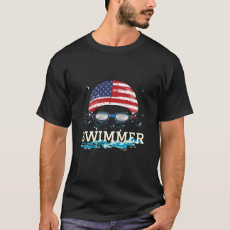 Camiseta Touca de Natação Nadador Esportes Bandeira EUA