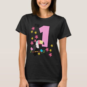 Camiseta Toucan 2ruas Aniversário 1 Ano Menina Tropi