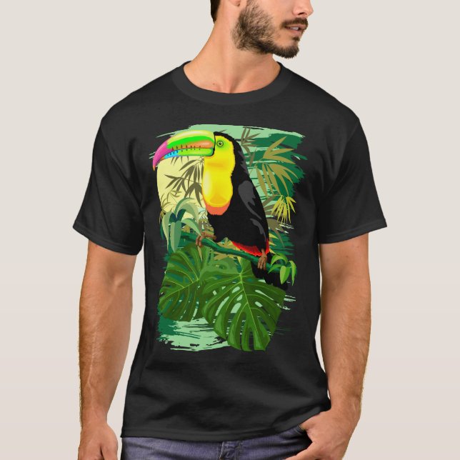 Camiseta Toucan na floresta húmida verde de Amazónia (Frente)