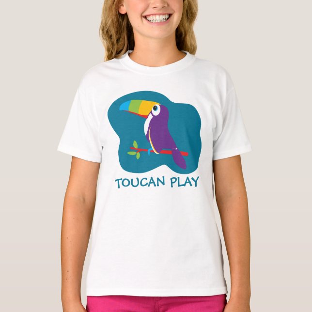 Camiseta Toucan toca pássaros gráficos do topo (Frente)