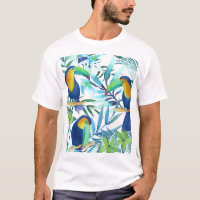 Toucanos Tropicais: Padrão De Flor Exótico.