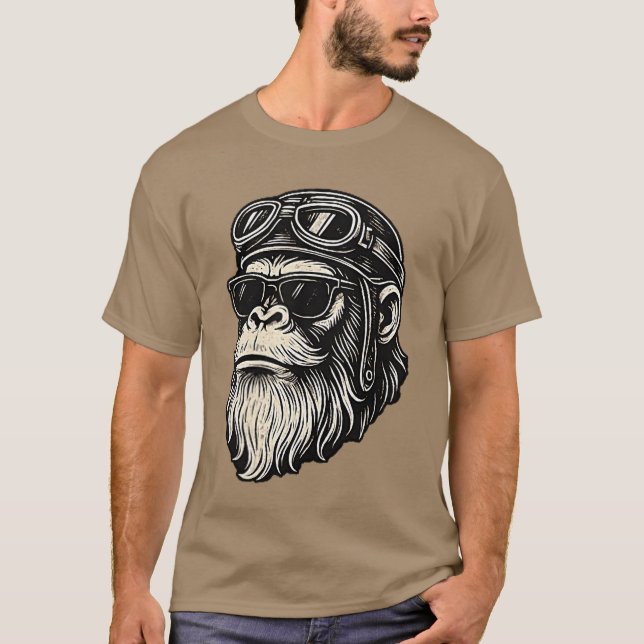 Camiseta Touch My Beard andell Me Im Pretty Funny Monkey Sa (Frente)