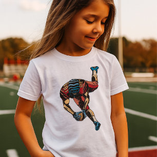Camiseta Touchdown dinâmico do jogador de futebol americano