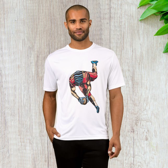 Camiseta Touchdown dinâmico do jogador de futebol americano (Criador carregado)