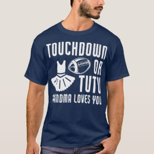 Camiseta Touchdown ou Tutu Vovó ama sua Revelação de Gênero