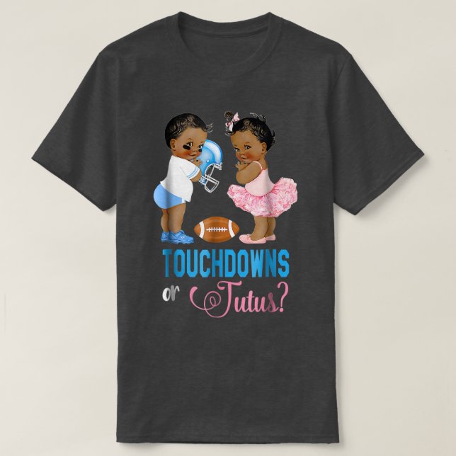 Camiseta Touchdowns or Tutus Gender Reveal Party  (Frente do Design)