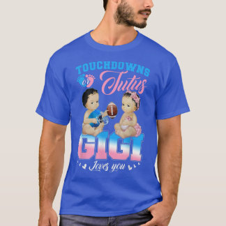 Camiseta Touchdowns ou Tutus Gigi ama sua revelação de gêne